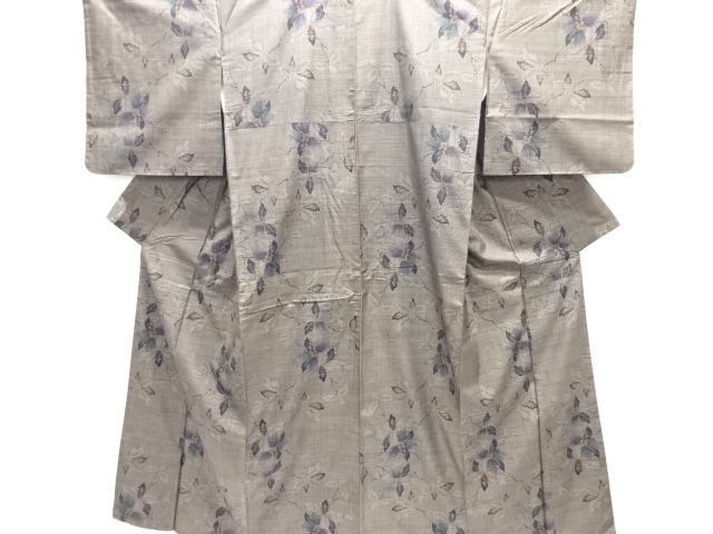 大特価品　枝花模様織り出し本場泥大島紬着物(7マルキ)